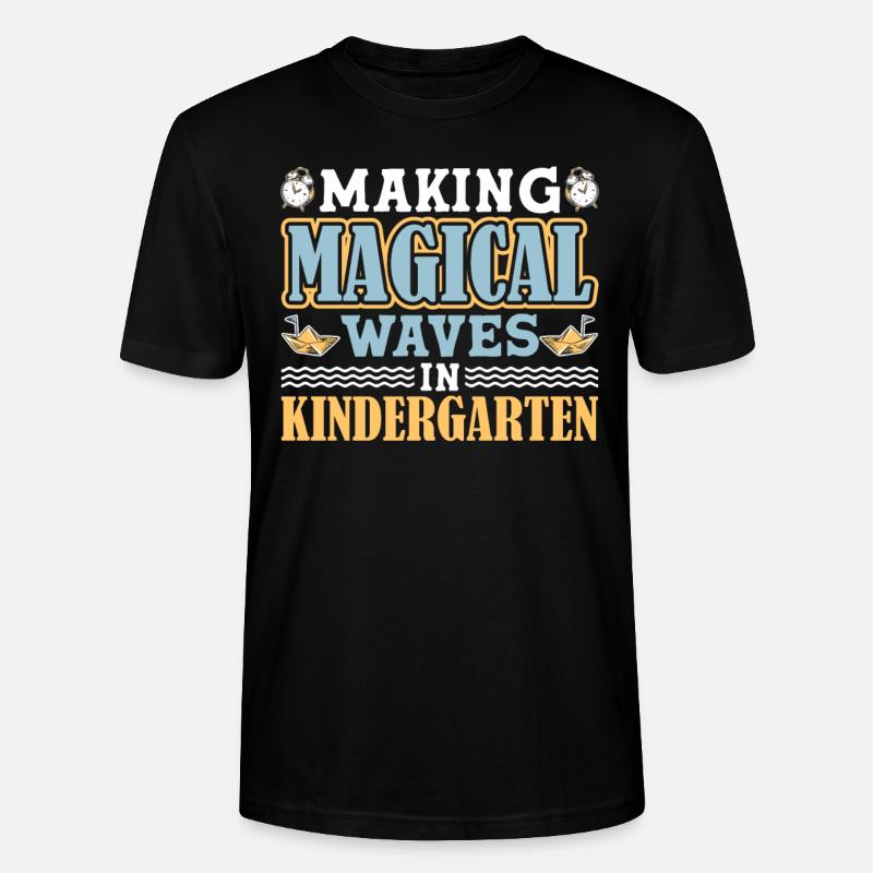 Kindergärtner Lehrer Regenbogenfarben - Stanley/Stella Unisex Bio-T-Shirt CRAFTER - Schwarz