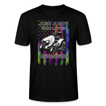 Tonte de pelouse - Entretien de pelouse - Jardinier - Jardinier - T-shirt bio CRAFTER Stanley Stella Unisexe - noir - Devant - Alina (178cm) & Michal (187cm)