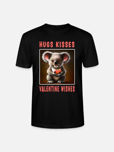 Câlins Bisous et souhaits Valentin - T-shirt bio CRAFTER Stanley Stella Unisexe - noir