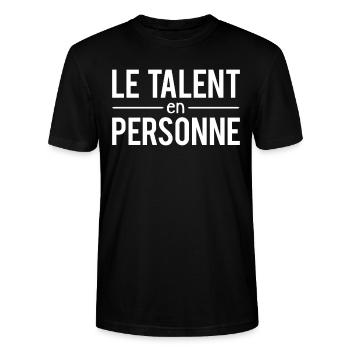Le Talent En Personne Homme Humour - T-shirt bio CRAFTER Stanley Stella Unisexe - noir - Devant - Alina (178cm) & Michal (187cm)