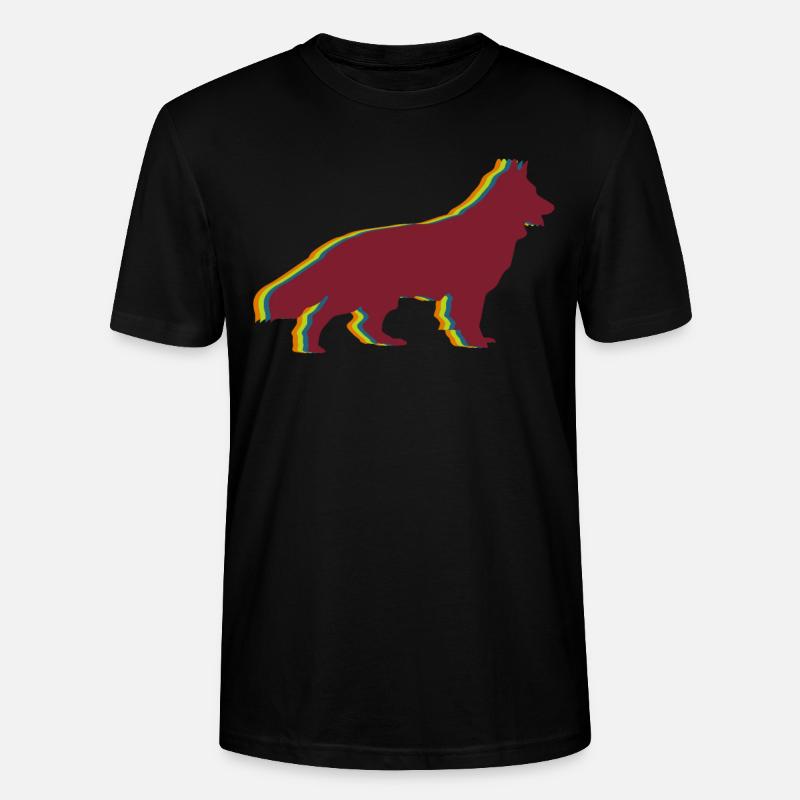 Schäferhunde Retro Weißer Schäferhund - Stanley/Stella Unisex Bio-T-Shirt CRAFTER - Schwarz