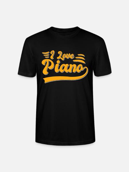 I love piano - Stanley/Stella CRAFTER Unisex Organic T-Shirt - black
