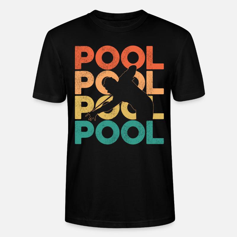 Billiards Pool Player Ball Retro - Stanley/Stella Unisex Bio-T-Shirt CRAFTER - Schwarz