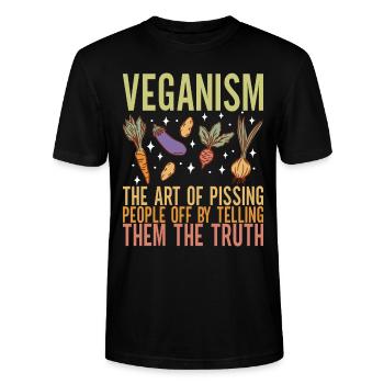Végétarien végétalien - T-shirt bio CRAFTER Stanley Stella Unisexe - noir - Devant - Alina (178cm) & Michal (187cm)