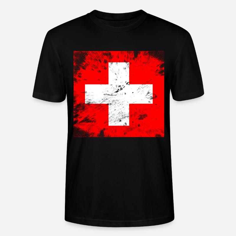 1.August Schweiz Geschenkidee T-Shirt - Stanley/Stella Unisex Bio-T-Shirt CRAFTER - Schwarz
