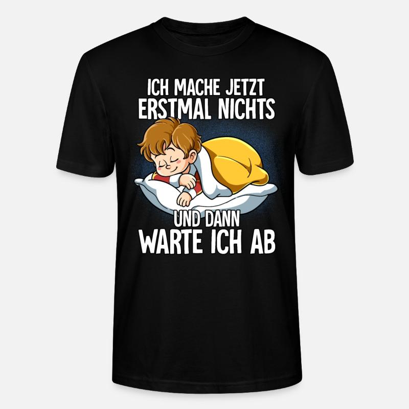 Langschläfer Junge Müde Schlaf - Stanley/Stella Unisex Bio-T-Shirt CRAFTER - Schwarz