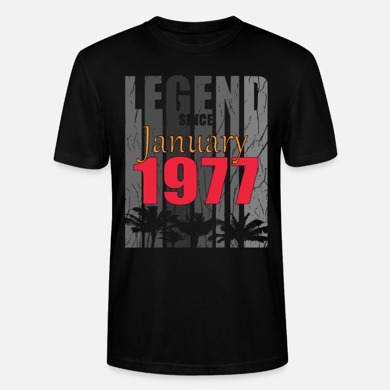 1977 Januar retro Geburtstag Geschenk - Stanley/Stella Unisex Bio-T-Shirt CRAFTER - Schwarz