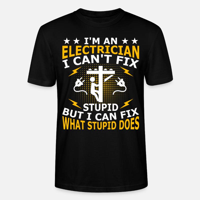 Electrician Electronics Technician Electrical Engineer - Stanley/Stella CRAFTER Unisex Organic T-Shirt - black