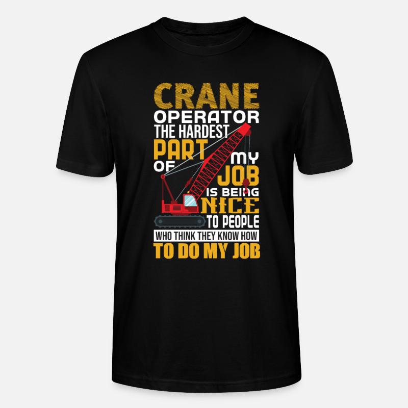 Kranführer Kran Geschenk - Stanley/Stella Unisex Bio-T-Shirt CRAFTER - Schwarz
