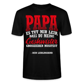 Papa Es Tut Mir Leid Papas Liebling Geschenk Liebl - Stanley/Stella Unisex Bio-T-Shirt CRAFTER - Schwarz - Vorne - Alina (178cm) & Michal (187cm)