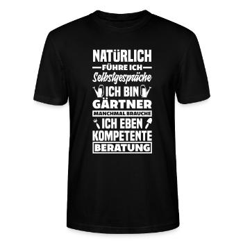 Lustiges Gärtner Geschenk - Stanley/Stella Unisex Bio-T-Shirt CRAFTER - Schwarz - Vorne - Alina (178cm) & Michal (187cm)