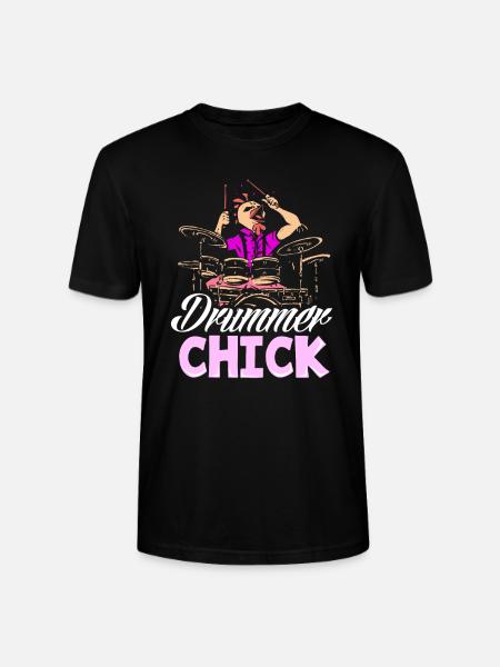 Drums Drummer Girl Gift - Stanley/Stella CRAFTER Unisex Organic T-Shirt - black