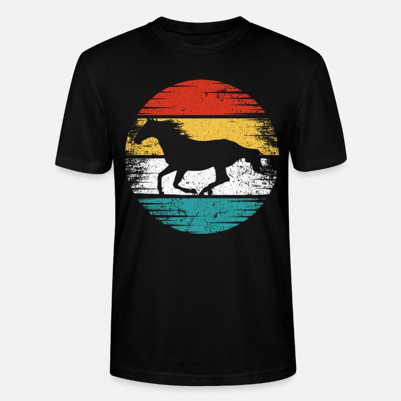Cheval Rétro - T-shirt bio CRAFTER Stanley Stella Unisexe - noir