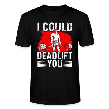 Musculation - Je pourrais te soulever - T-shirt bio CRAFTER Stanley Stella Unisexe - noir - Devant - Alina (178cm) & Michal (187cm)
