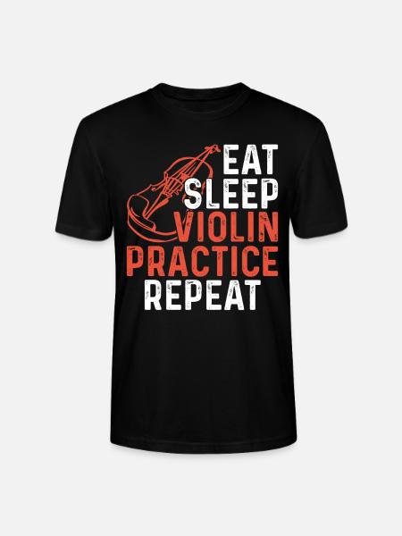 Violin Violinist Eat Sleep Violin - Stanley/Stella CRAFTER Unisex Organic T-Shirt - black