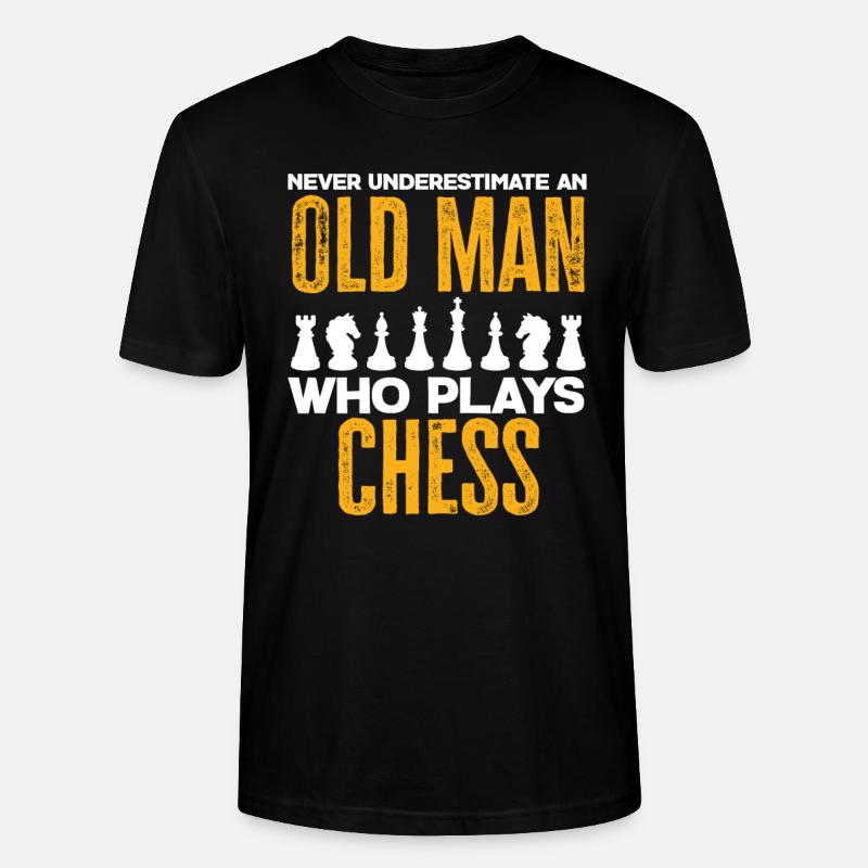 Schach Alter Mann Opa - Stanley/Stella Unisex Bio-T-Shirt CRAFTER - Schwarz