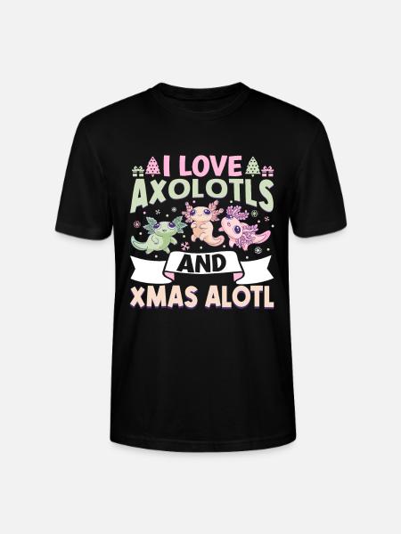 Axolotl Christmas - Stanley/Stella CRAFTER Unisex Organic T-Shirt - black