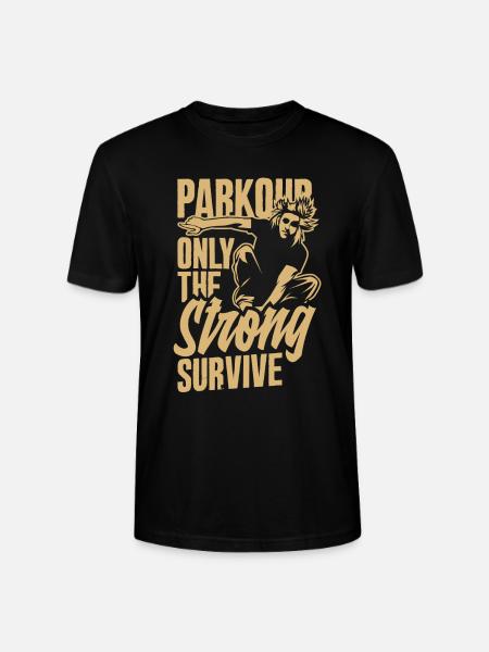Funny Parkour Runner Freerunner Gift - Stanley/Stella CRAFTER Unisex Organic T-Shirt - black