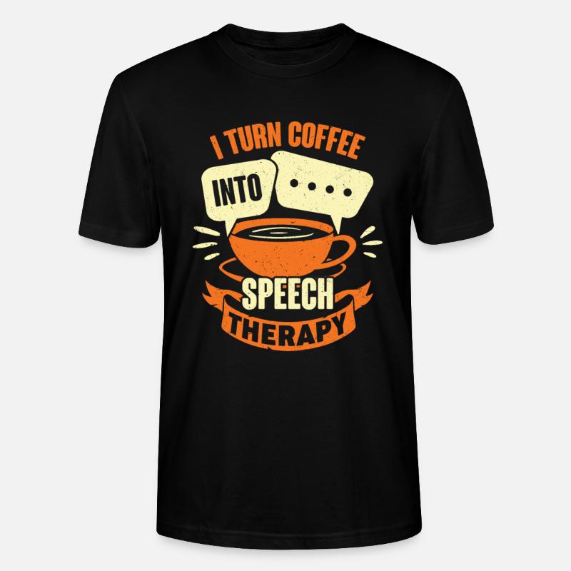 Logopäde Kaffee Logopädie Logopädin Geschenk - Stanley/Stella Unisex Bio-T-Shirt CRAFTER - Schwarz