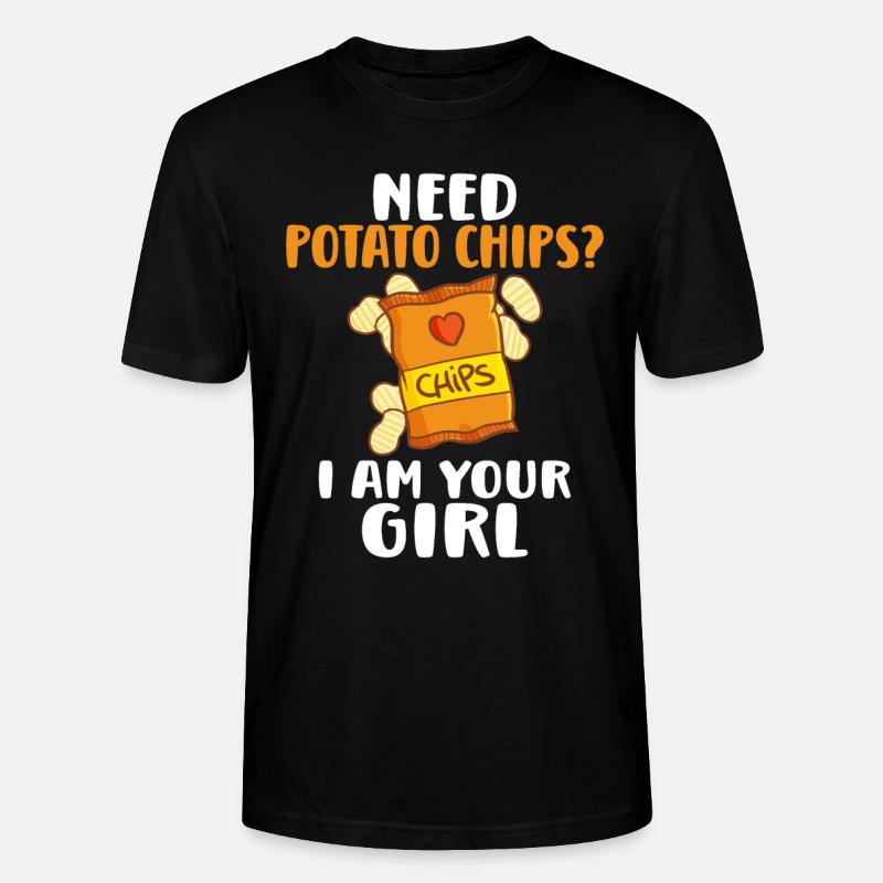 Potato Chips Gift - Stanley/Stella CRAFTER Unisex Organic T-Shirt - black