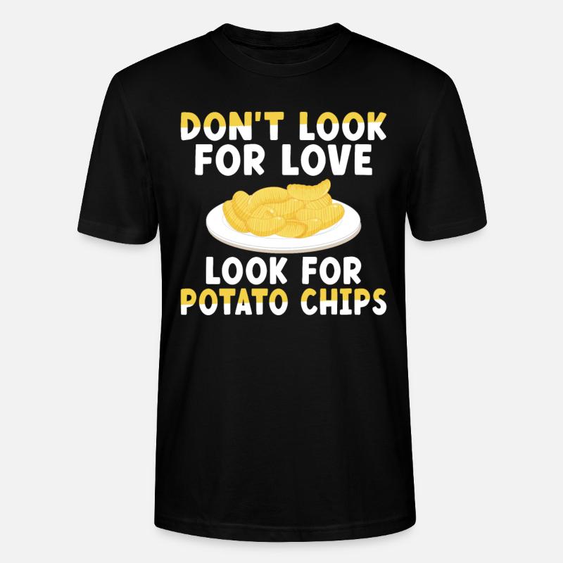 Potato Chips Gift - Stanley/Stella CRAFTER Unisex Organic T-Shirt - black