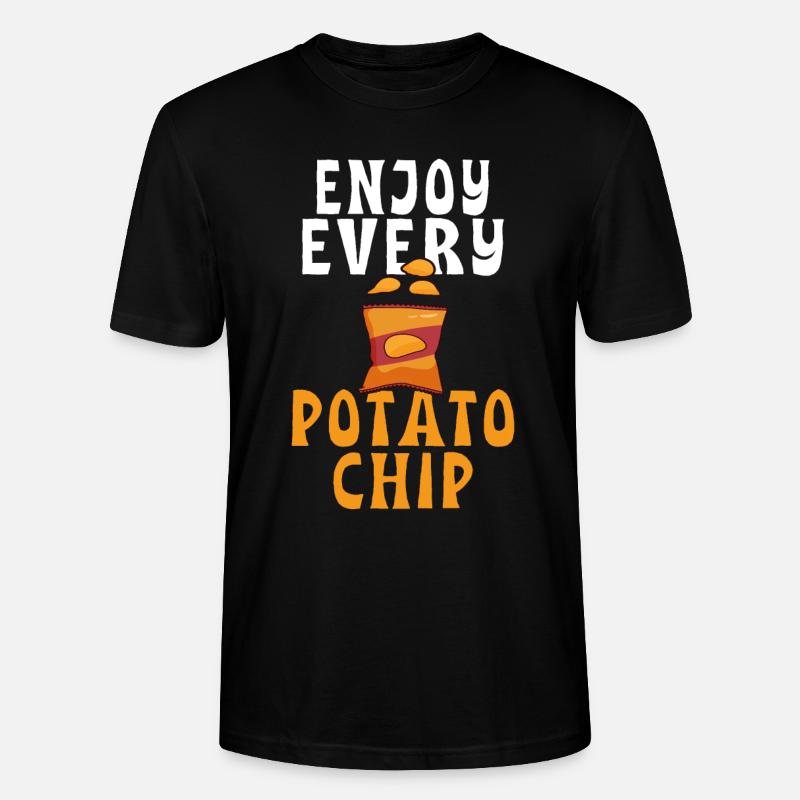 Potato Chips Gift - Stanley/Stella CRAFTER Unisex Organic T-Shirt - black