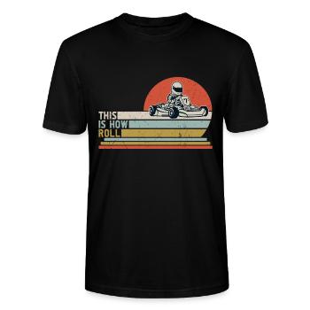 Geh Kart - Stanley/Stella Unisex Bio-T-Shirt CRAFTER - Schwarz - Vorne - Alina (178cm) & Michal (187cm)