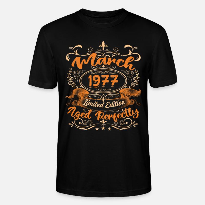 March 1977 | Aged Perfectly - T-shirt bio CRAFTER Stanley Stella Unisexe - noir