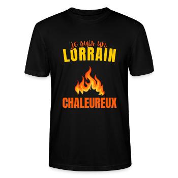 Cadeau Humour Homme Lorrain Chaleureux - T-shirt bio CRAFTER Stanley Stella Unisexe - noir - Devant - Alina (178cm) & Michal (187cm)