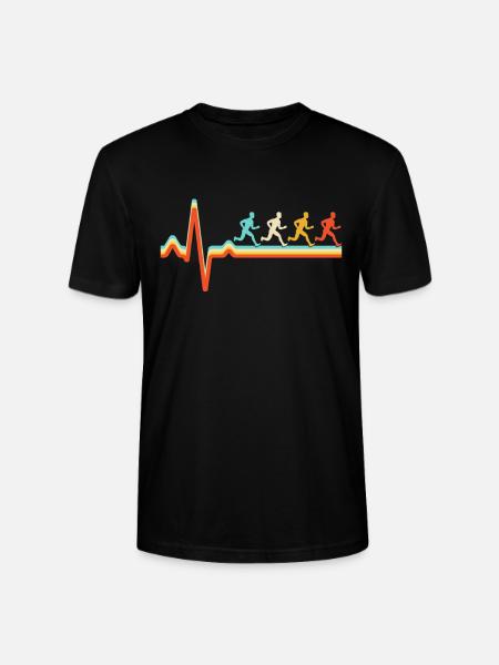 Jogging Retro Heartbeat - Stanley/Stella CRAFTER Unisex Organic T-Shirt - black