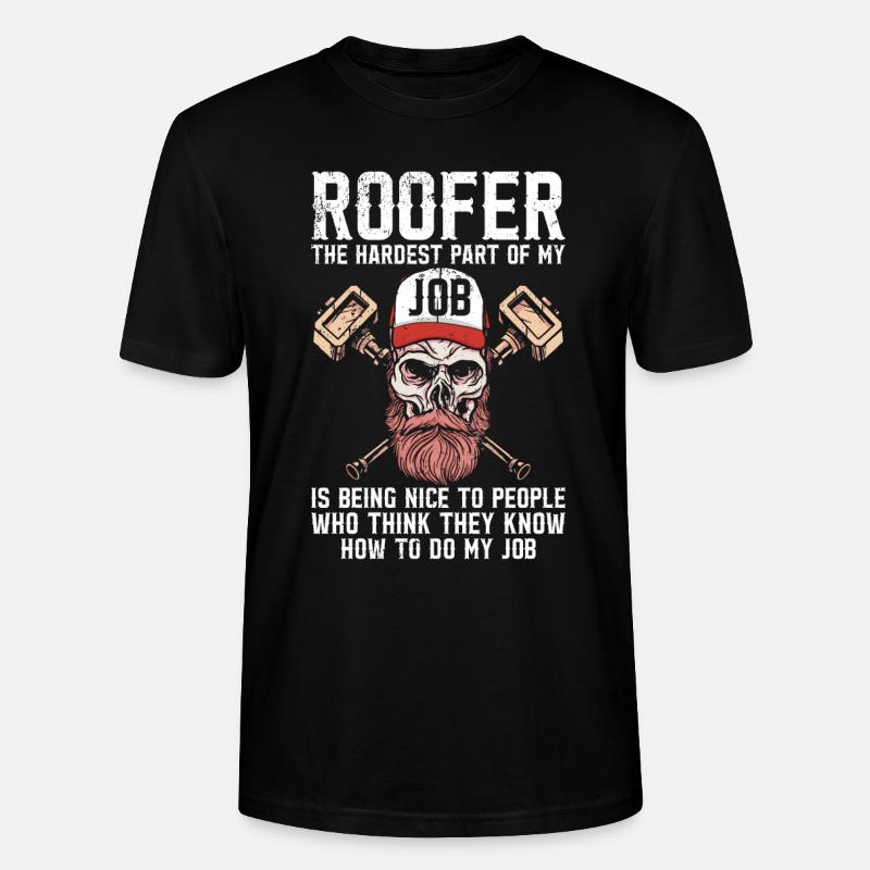 Dachdecker -Dachhäuser Reparaturen - Stanley/Stella Unisex Bio-T-Shirt CRAFTER - Schwarz