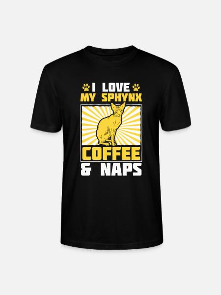 Sphynx coffee and - Stanley/Stella CRAFTER Unisex Organic T-Shirt - black