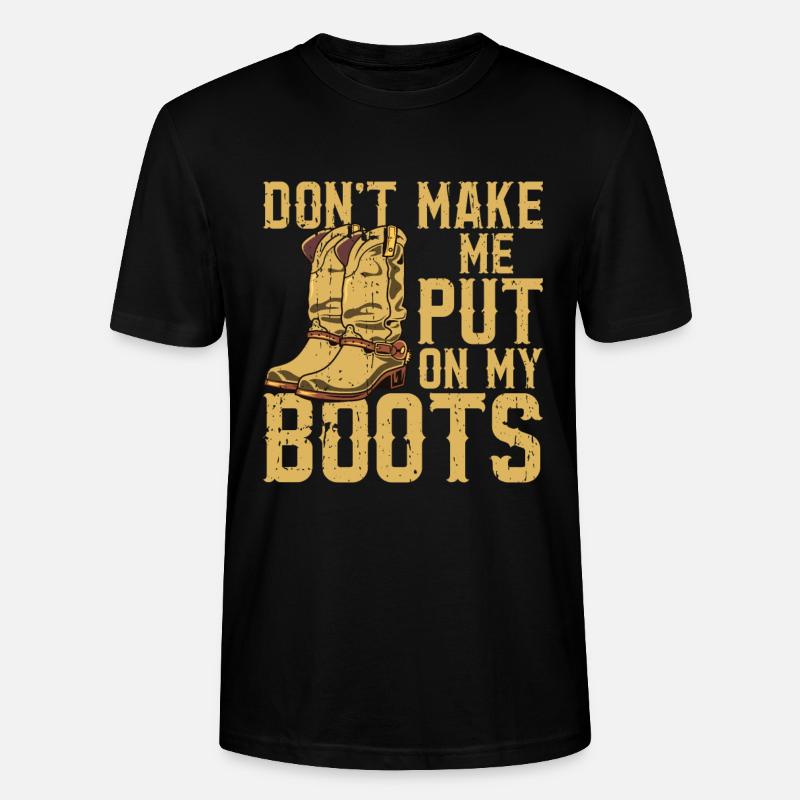 Line Dancing Cowboy Boots Western - Stanley/Stella Unisex Bio-T-Shirt CRAFTER - Schwarz
