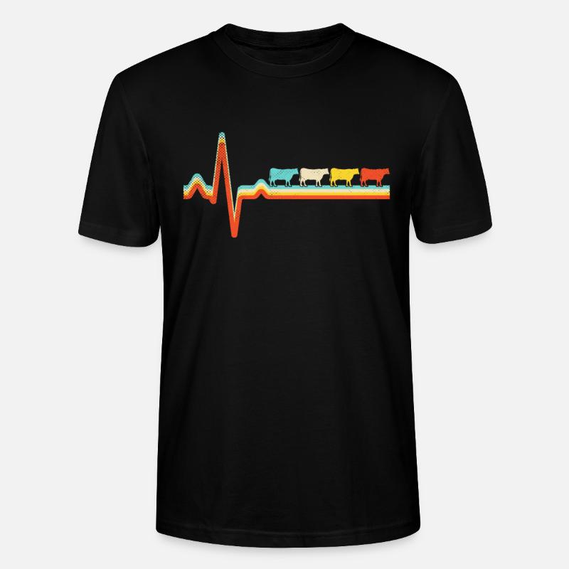 Stier Retro Herzschlag - Stanley/Stella Unisex Bio-T-Shirt CRAFTER - Schwarz