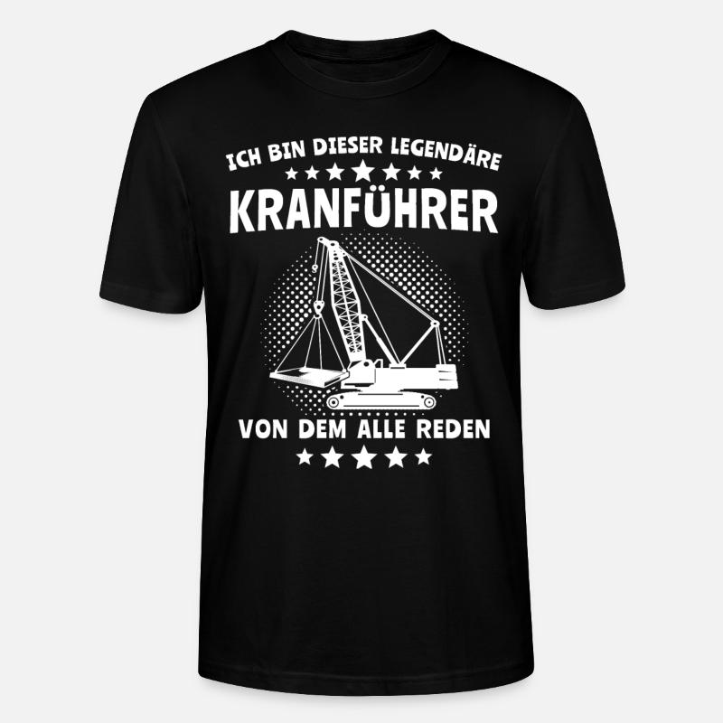 Kranführer Kran Kranfahrer - Stanley/Stella Unisex Bio-T-Shirt CRAFTER - Schwarz
