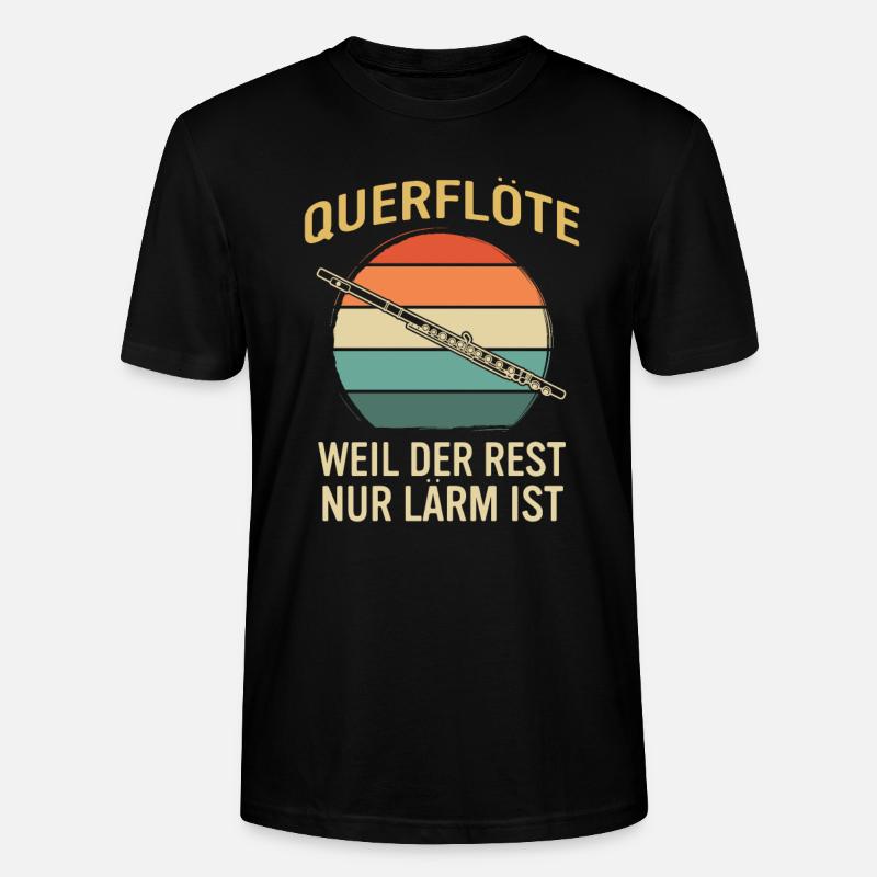 Querflöte Querflötenspieler Querflötist - Stanley/Stella Unisex Bio-T-Shirt CRAFTER - Schwarz