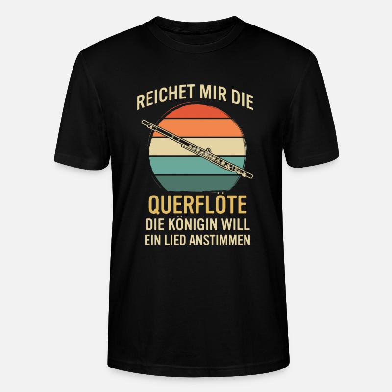 Querflöte Querflötenspieler Querflötist - Stanley/Stella Unisex Bio-T-Shirt CRAFTER - Schwarz