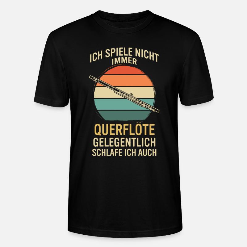 Querflöte Querflötenspieler Querflötist - Stanley/Stella Unisex Bio-T-Shirt CRAFTER - Schwarz