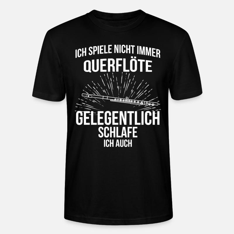 Querflöte Querflötenspieler Querflötist - Stanley/Stella Unisex Bio-T-Shirt CRAFTER - Schwarz