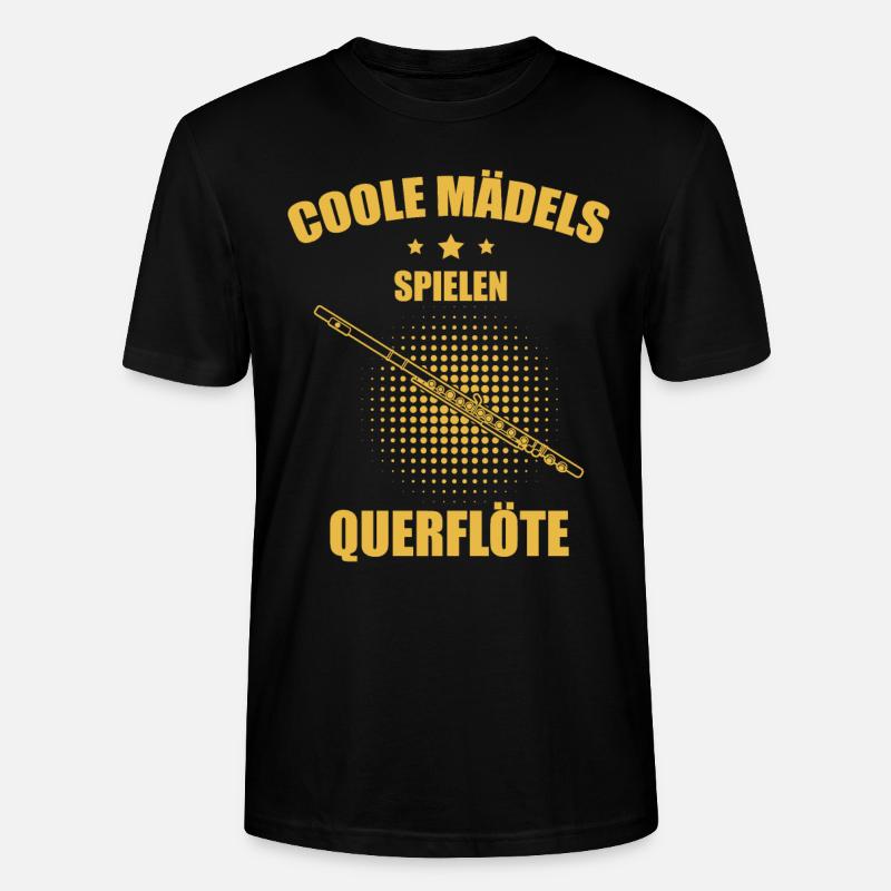 Querflöte Querflötenspieler Querflötist - Stanley/Stella Unisex Bio-T-Shirt CRAFTER - Schwarz