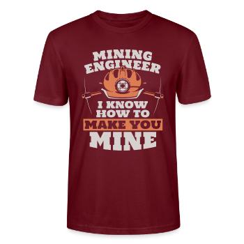 Ingénieur Casque de sécurité Ingénieur des mines - T-shirt bio CRAFTER Stanley Stella Unisexe - bordeaux - Devant - Alina (178cm) & Michal (187cm)