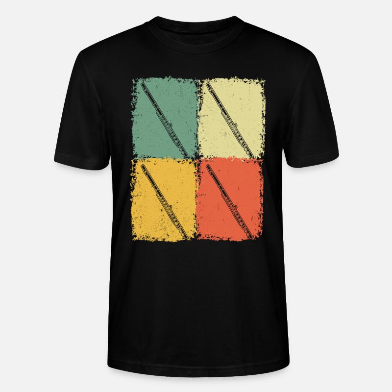 Querflöte Querflötenspieler Querflötist - Stanley/Stella Unisex Bio-T-Shirt CRAFTER - Schwarz