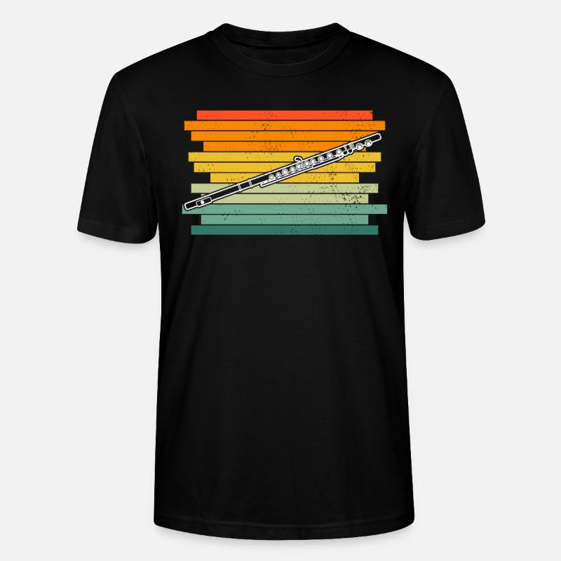 Querflöte Querflötenspieler Querflötist - Stanley/Stella Unisex Bio-T-Shirt CRAFTER - Schwarz