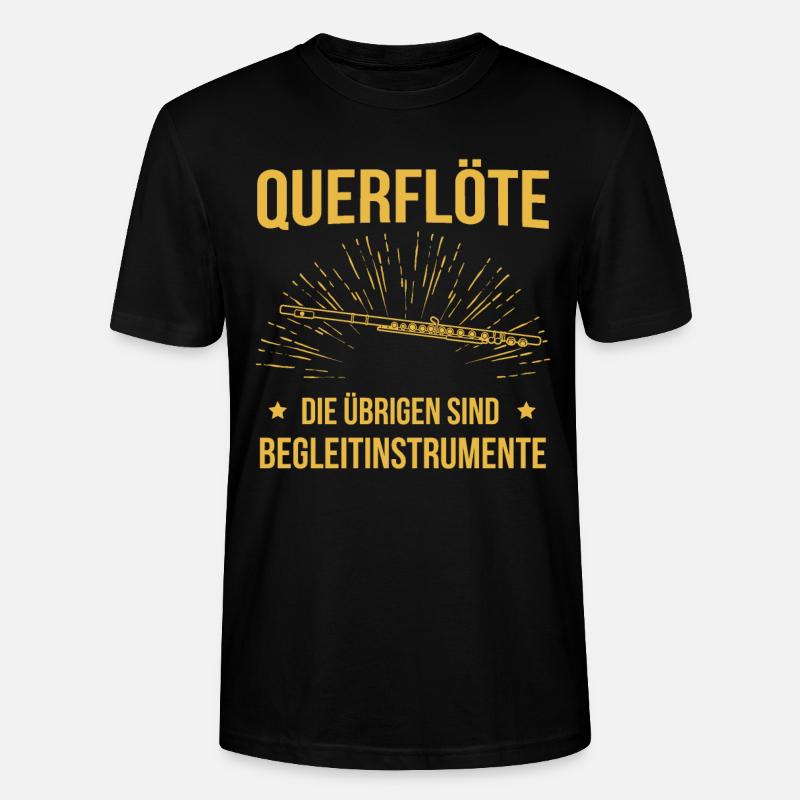 Querflöte Querflötenspieler Querflötist - Stanley/Stella Unisex Bio-T-Shirt CRAFTER - Schwarz