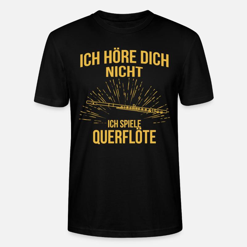 Querflöte Querflötenspieler Querflötist - Stanley/Stella Unisex Bio-T-Shirt CRAFTER - Schwarz