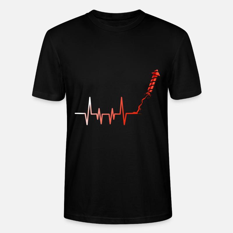 Fusée de feux d’artifice Heartbeat - T-shirt bio CRAFTER Stanley Stella Unisexe - noir