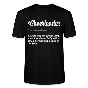 Cheerleader - Stanley/Stella Unisex Bio-T-Shirt CRAFTER - Schwarz - Vorne - Alina (178cm) & Michal (187cm)