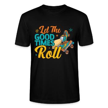 Roller skates - Stanley/Stella CRAFTER Unisex Organic T-Shirt - black - Front - Alina (178cm) & Michal (187cm)