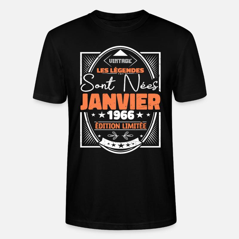 March 1966 | Aged Perfectly - T-shirt bio CRAFTER Stanley Stella Unisexe - noir