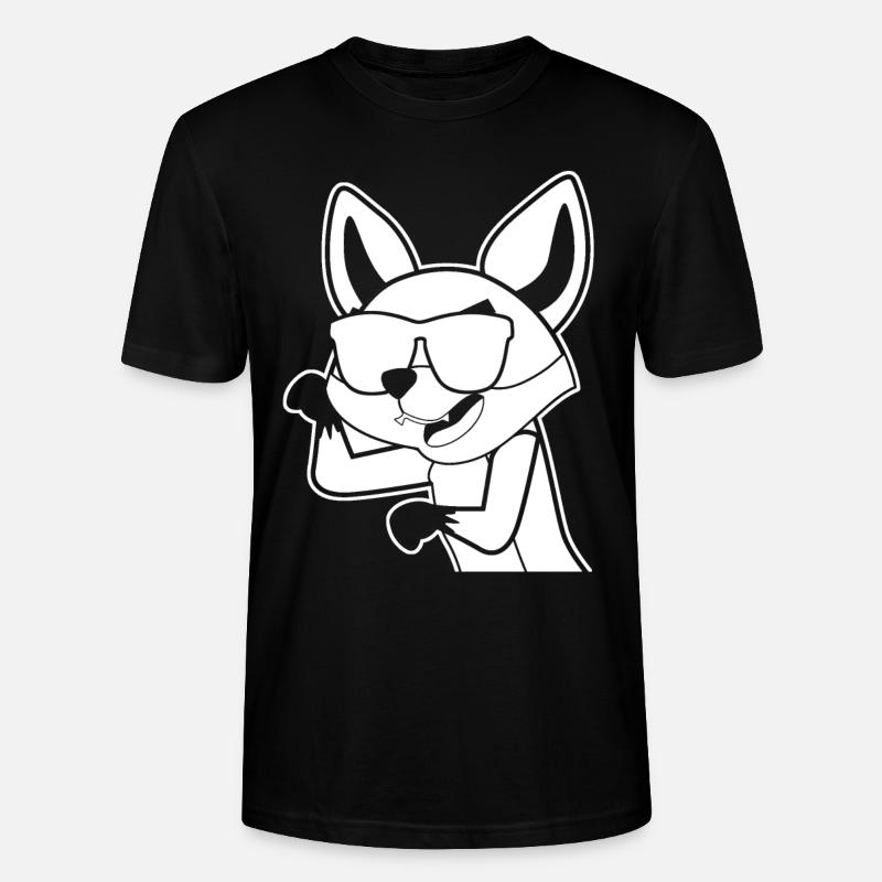Fuchs mit Sonnenbrille - Stanley/Stella Unisex Bio-T-Shirt CRAFTER - Schwarz